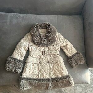 BURBERRY children girls fur coat